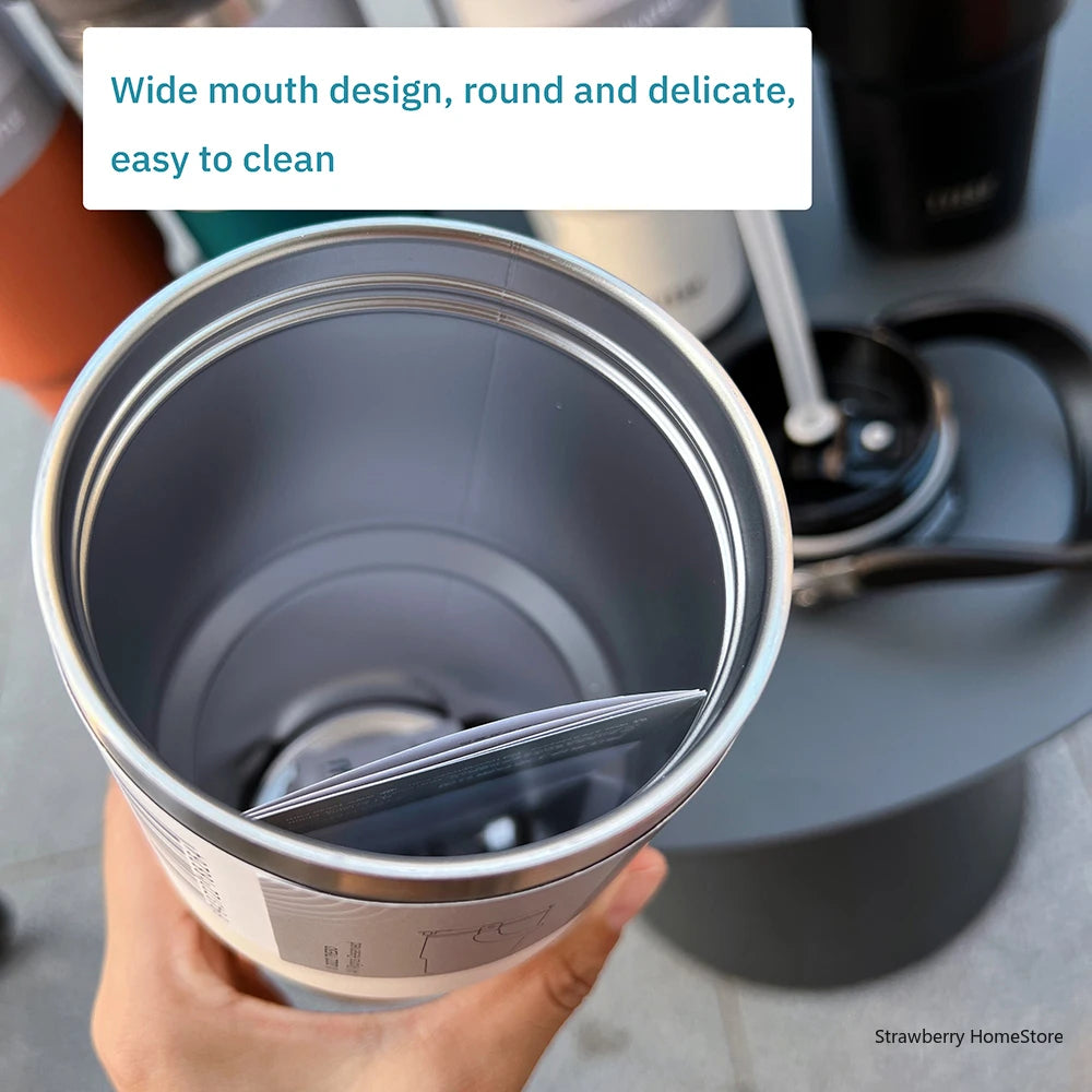 TYESO Stainless Steel Double-layer Coffee Cup Cold And Hot Car Mug Vacuum Flask Travel Thermos Bottle Portable Car Water Bottle