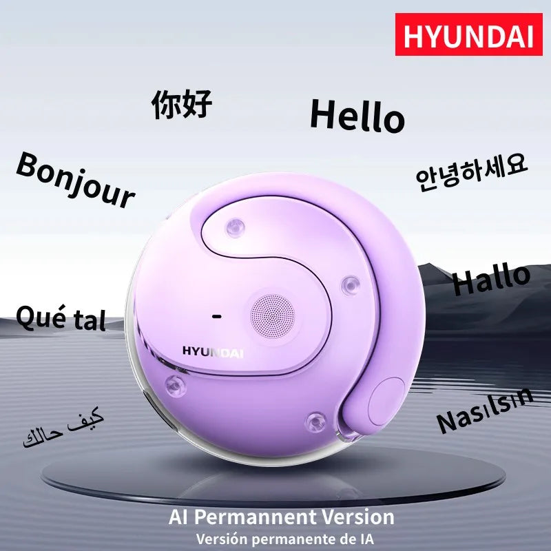 AI Real Time Translator HYUNDAI HY-T26 PRO Earbuds 98% Accuracy Wireless BT Translation Earphones for Travel Business Learning