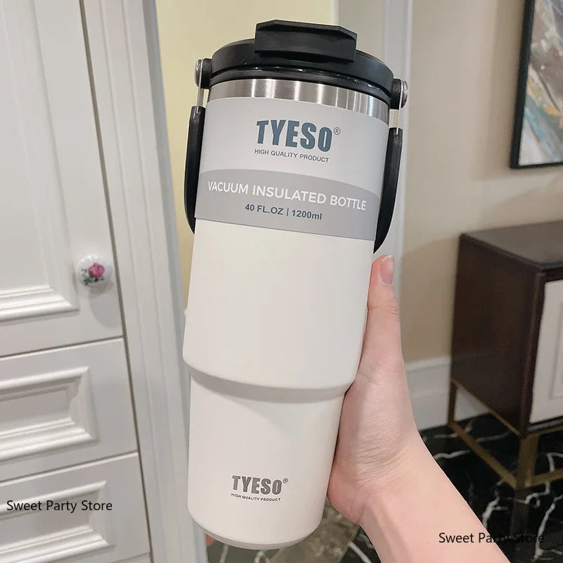 TYESO Stainless Steel Double-layer Coffee Cup Cold And Hot Car Mug Vacuum Flask Travel Thermos Bottle Portable Car Water Bottle