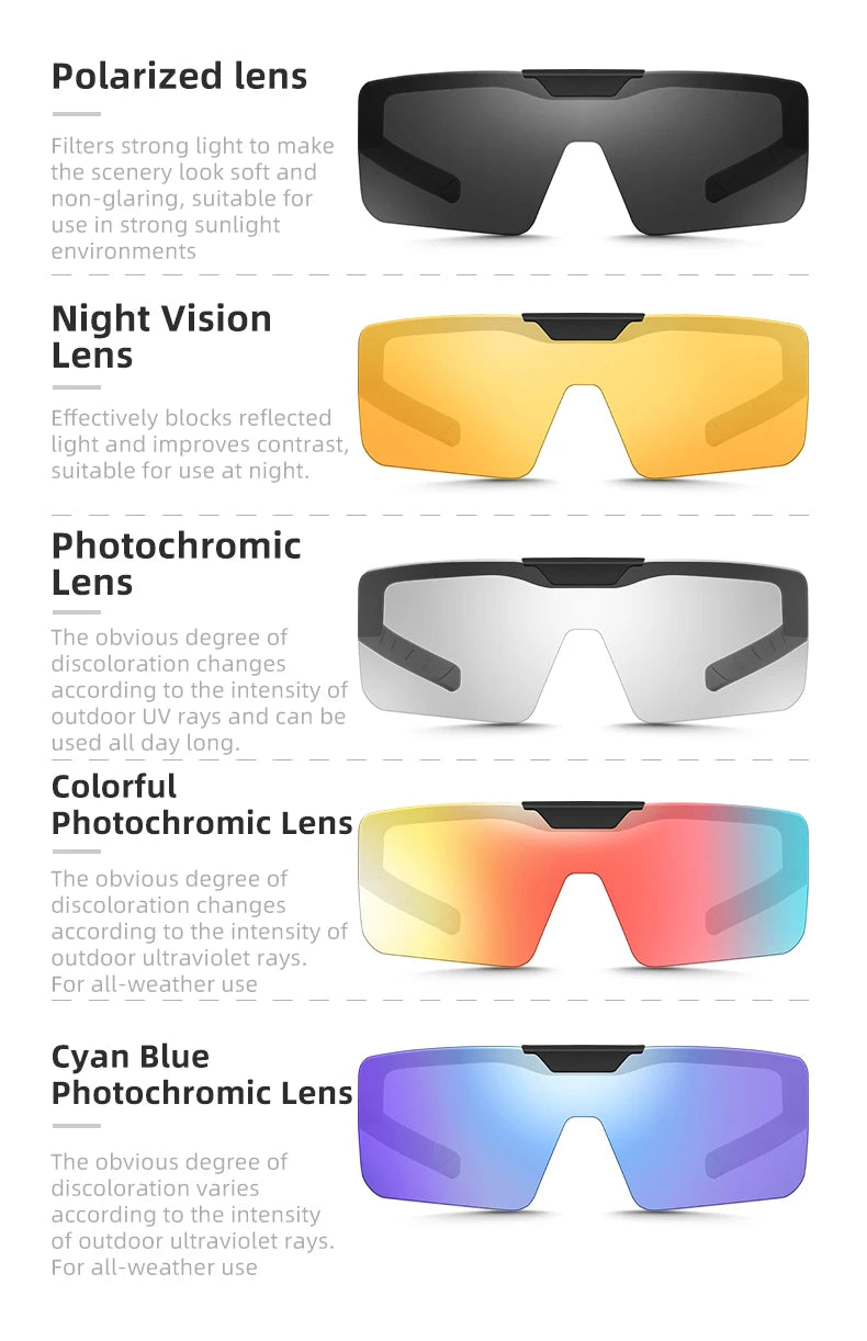 WEST BIKING Photochromic Cycling Glasses Sports Sunglasses Men Fit Over Myopia MTB Road Cycling Eyewear Fishing Driving Goggles
