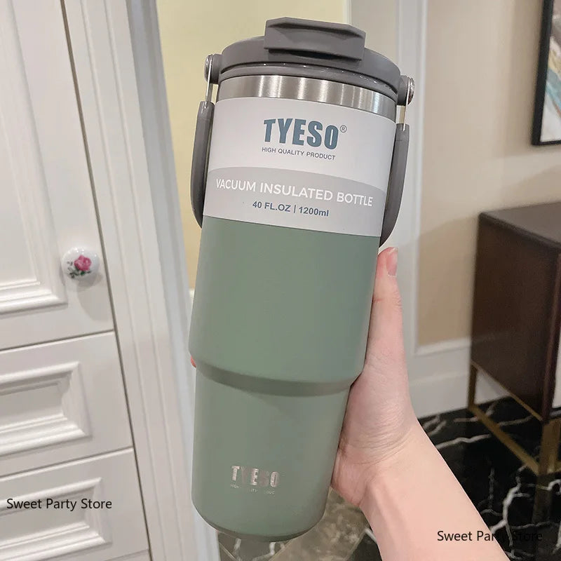 TYESO Stainless Steel Double-layer Coffee Cup Cold And Hot Car Mug Vacuum Flask Travel Thermos Bottle Portable Car Water Bottle