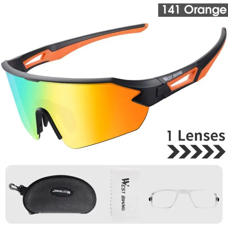 WEST BIKING Cycling Glasses for Men Women UV 400 Sports Sunglasses PU Windproof Biking Goggles for Running Hiking Golf Driving