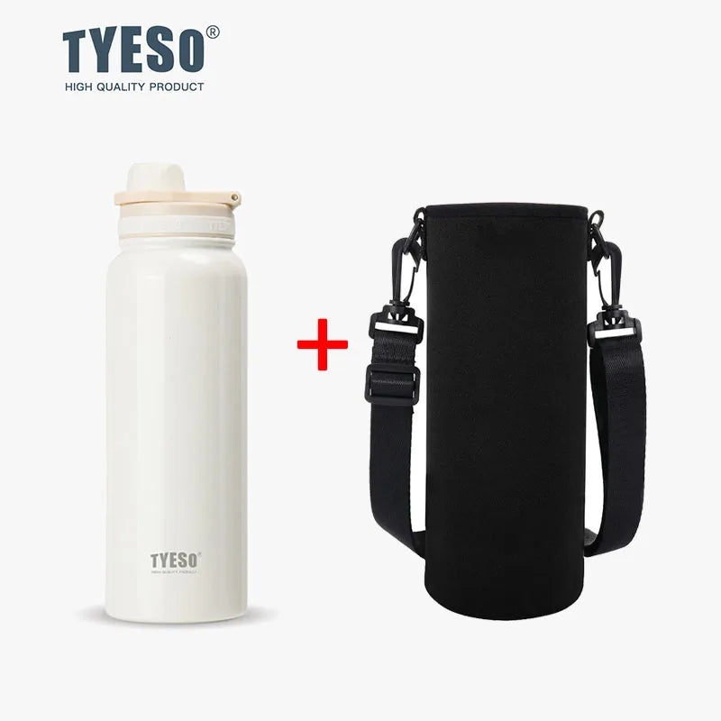 Tyeso Stainless Steel Thermal Water Bottle Portable Tumbler Sport Vacuum Flask Keeps Cold and Heat Thermal Mug Car Insulated Cup