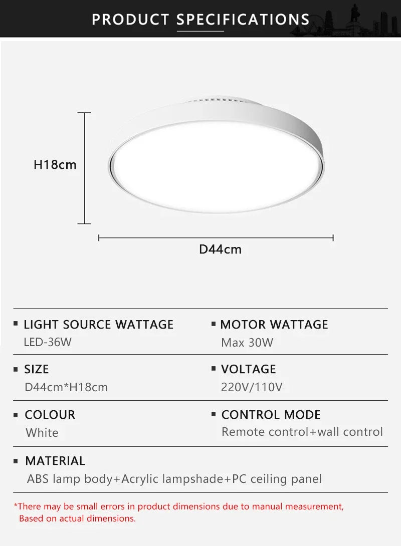 Modern LED Ceiling Fan Lights Invisible Leaf Less Low Decibel Remote Dimming Fan Lights Bedroom Living Room Home Electric Fan