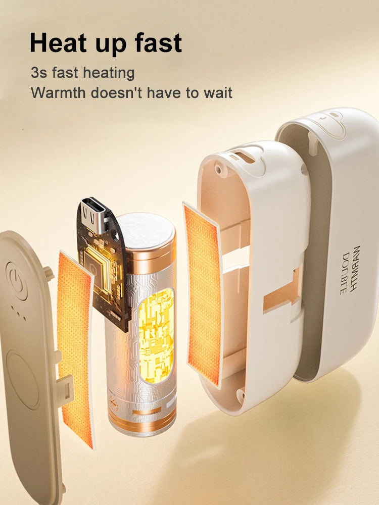 2in1 Magnetic Rechargeable Hand Warmers Electric Portable Handwarmers Long Lasting Safe Heating Warmer PocketHeater WinterOutdoor