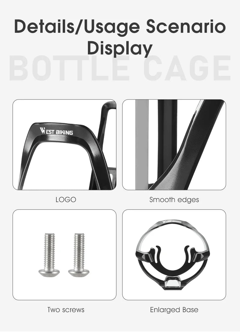 WEST BIKING Cycling Water Bottle Cage Multicolor Bottle Bracket Lightweight One-piece MTB Road Bike Bottle Cage Drink Cup Stand