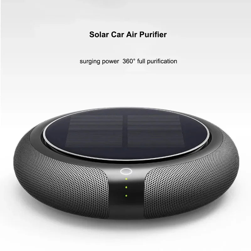 New Air Purifier Solar Charging Car Ionizer HEPA Filter Ion Deodorant Air Fresh Usb Ozone Generator Vehicle Electric Home Gift