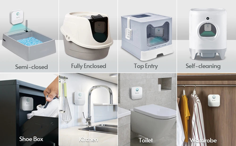 DownyPaws 4000mAh Smart Cat Odour Purifier For Cat Litter Box Deodorizer Pet Toilet Air Purifier Dog Cat Litter Deodorant