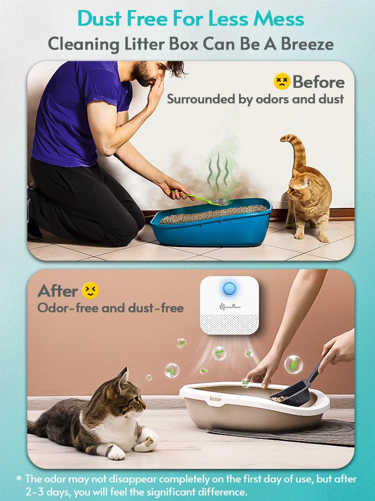 DownyPaws 4000mAh Smart Cat Odour Purifier For Cat Litter Box Deodorizer Pet Toilet Air Purifier Dog Cat Litter Deodorant
