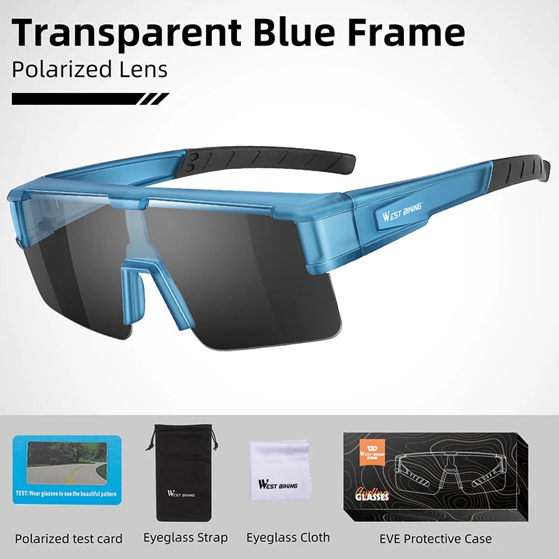 WEST BIKING Cycling Glasses Photochromic MTB Road Bike Glasses UV400 Protection Sunglasses Sport Polarized Eyewear Goggles