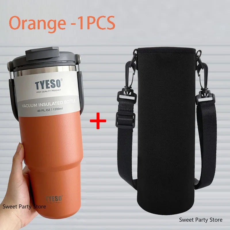 TYESO Stainless Steel Double-layer Coffee Cup Cold And Hot Car Mug Vacuum Flask Travel Thermos Bottle Portable Car Water Bottle
