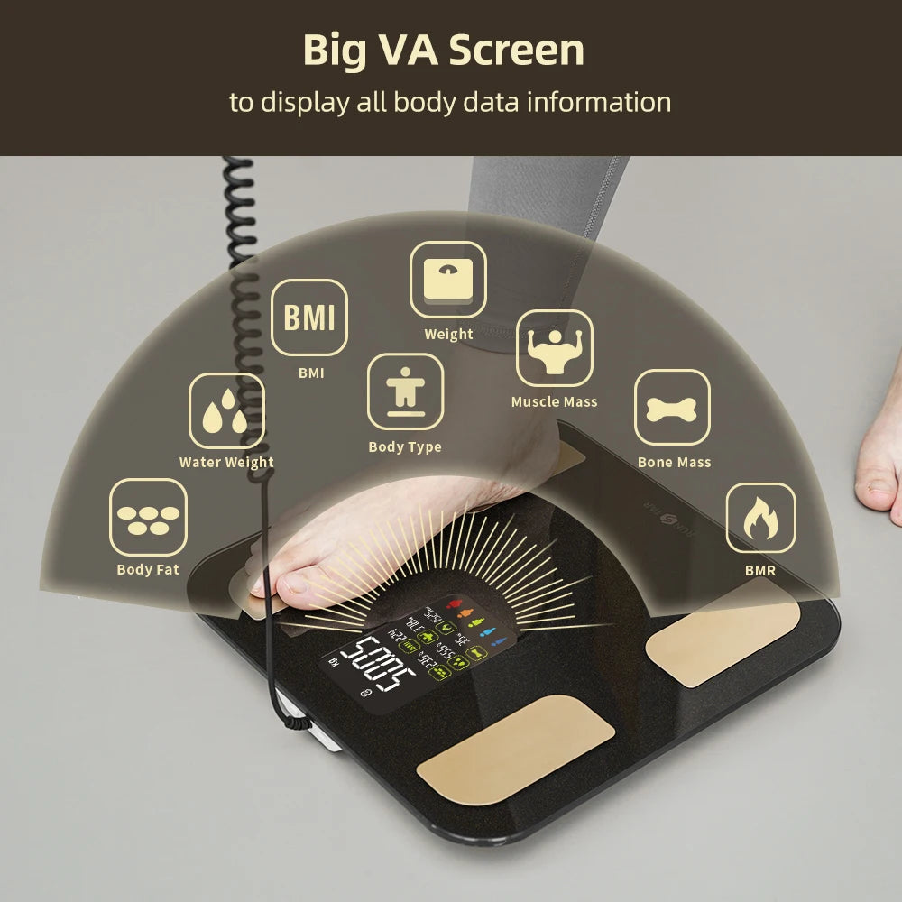 Smart Bioimpedance Scale New Smart Body Composition Scale Digital Scale Body Fat Weight Scale Balance Bioimpedance Scale