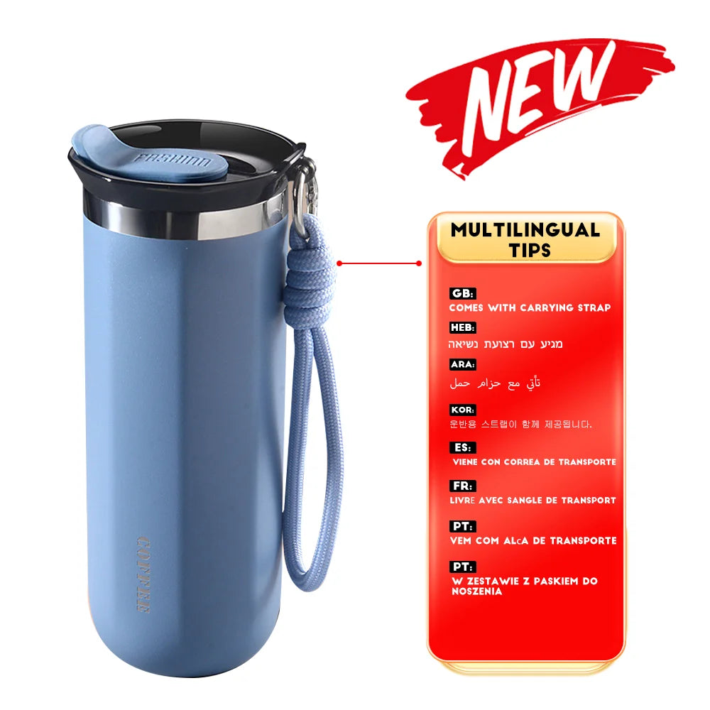 Thermal Mug Thermos Bottle for Coffee Tumbler Cup Water Bottle Stainless Steel Insulated Vacuum Flask Leakproof Travel Drinkware