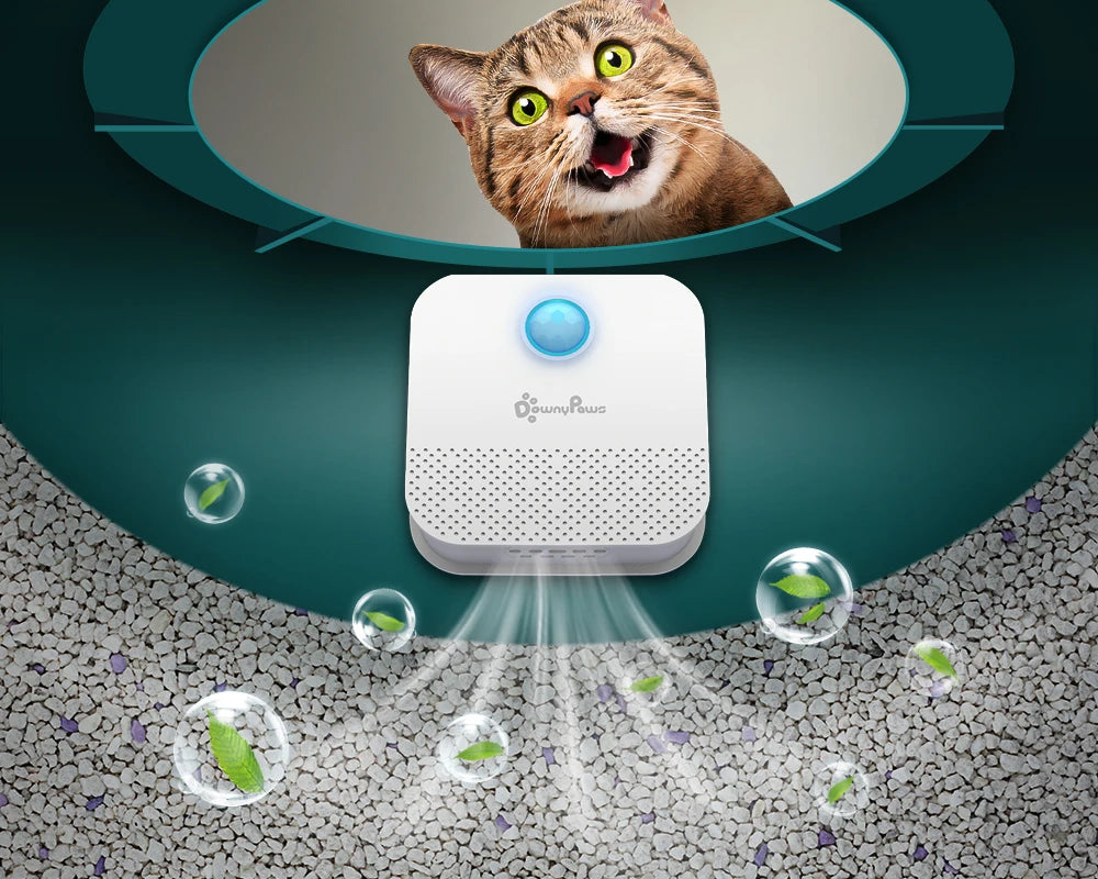 DownyPaws 4000mAh Smart Cat Odour Purifier For Cat Litter Box Deodorizer Pet Toilet Air Purifier Dog Cat Litter Deodorant