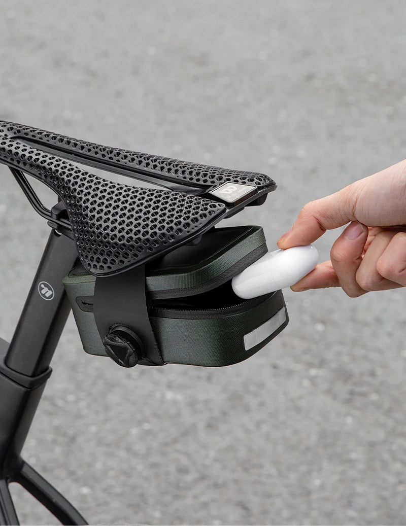 WEST BIKING Bicycle Saddle Bag 600D TPU Seamless Waterproof Wear-Resistant Rotating Lacing Buckle Mini Saddlebag Bike Accessory