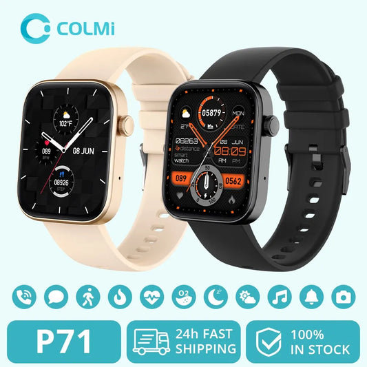 Smartwatch Men Women Health Monitoring IP68 Waterproof COLMI P71 Voice Calling  Smart Notifications Voice Assistant Smart Watch