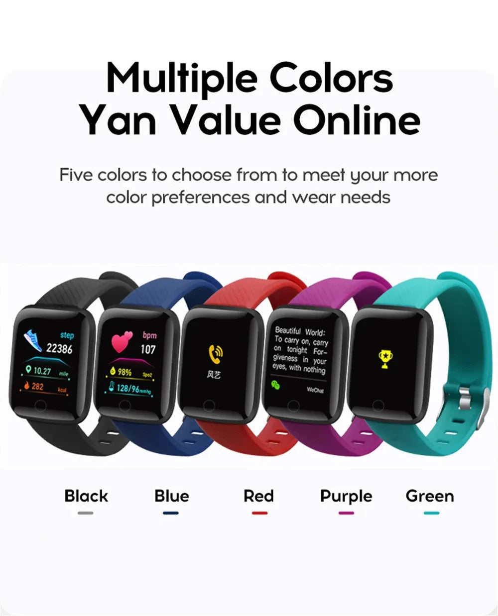 Multifunction Smart Watch For Men Women Kids Message Remind Music Control Sport Step Calories D13 Smartwatch Alarm Clock
