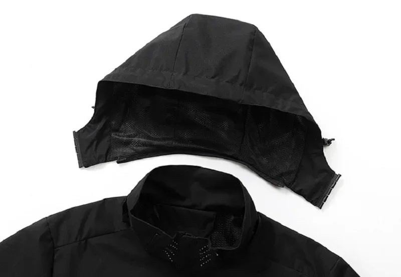 Men Casual Jacket Outdoor Windproof Waterproof Athletes Spring Autumn New  Men Jacket Coat Detachable Hat Jackets Male M-5XL