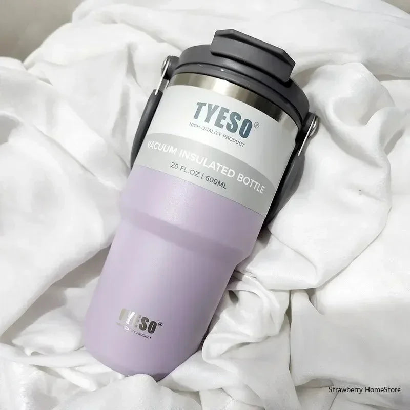 TYESO Stainless Steel Double-layer Coffee Cup Cold And Hot Car Mug Vacuum Flask Travel Thermos Bottle Portable Car Water Bottle