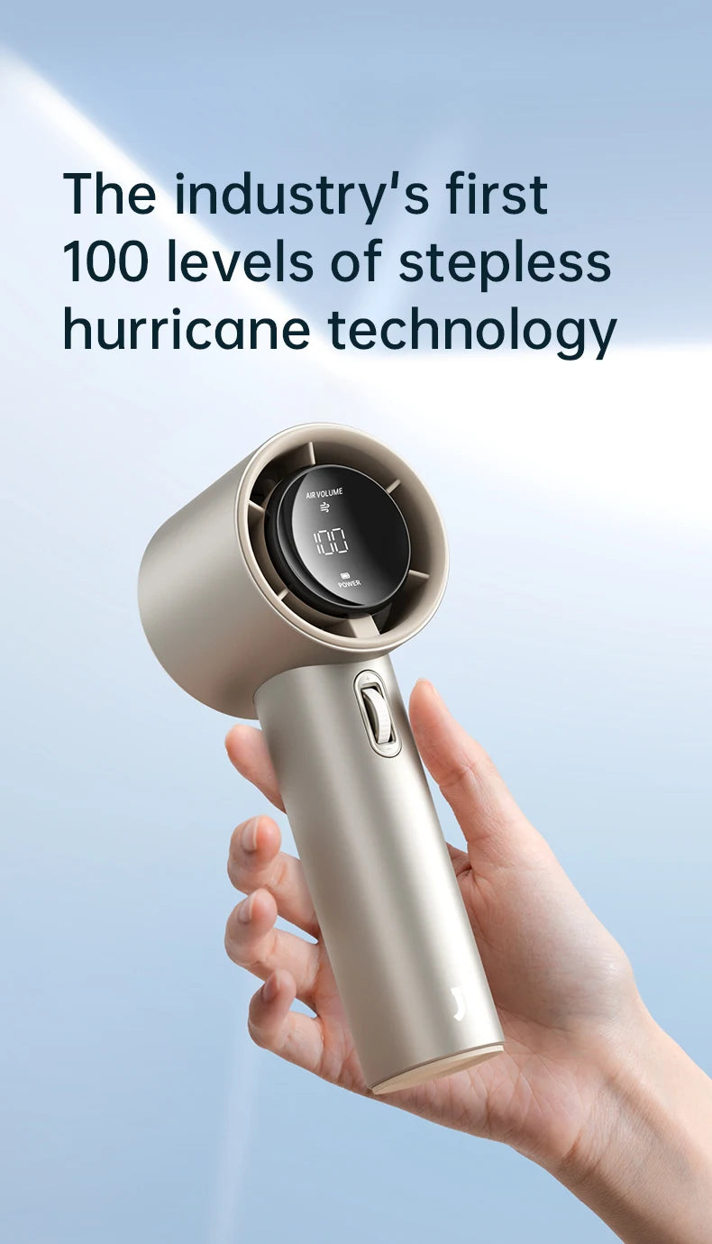JISULIFE Portable Hand Fan , 100 Wind Speeds, Mini Bladeless Handheld Fan, USB Rechargeable Personal Fans, Electric Eyelash Fan
