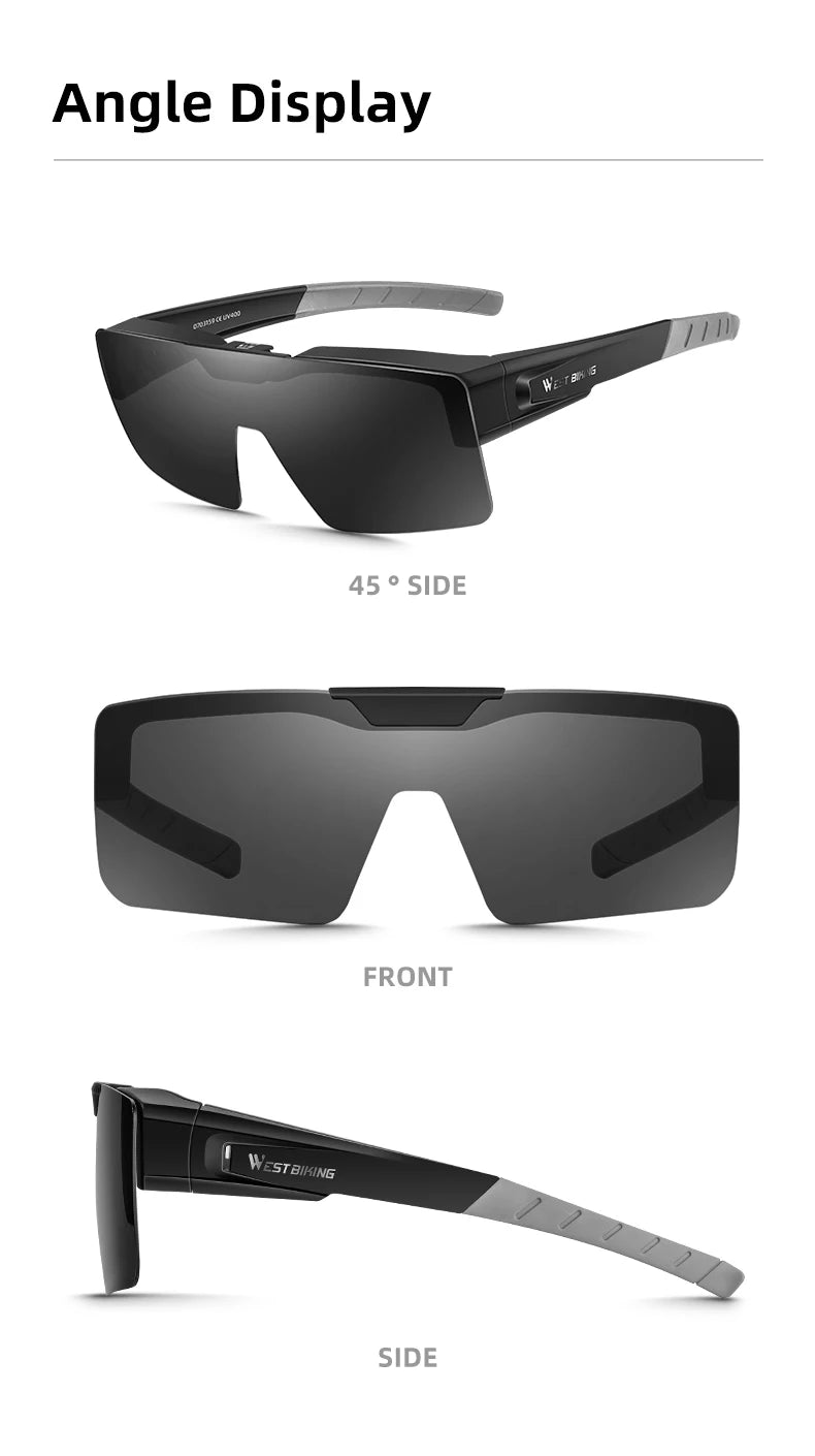 WEST BIKING Photochromic Cycling Glasses Sports Sunglasses Men Fit Over Myopia MTB Road Cycling Eyewear Fishing Driving Goggles