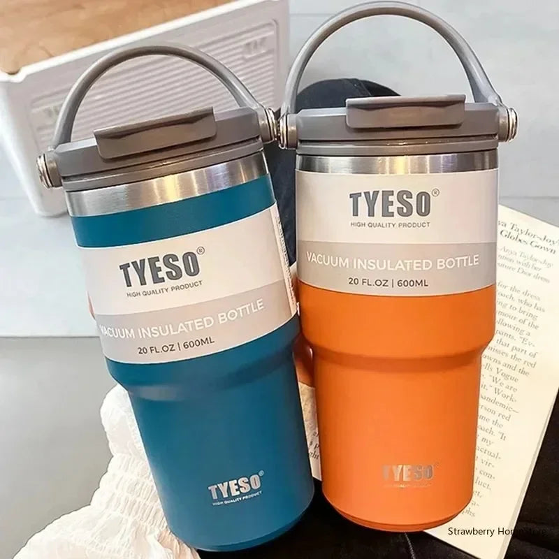 TYESO Stainless Steel Double-layer Coffee Cup Cold And Hot Car Mug Vacuum Flask Travel Thermos Bottle Portable Car Water Bottle