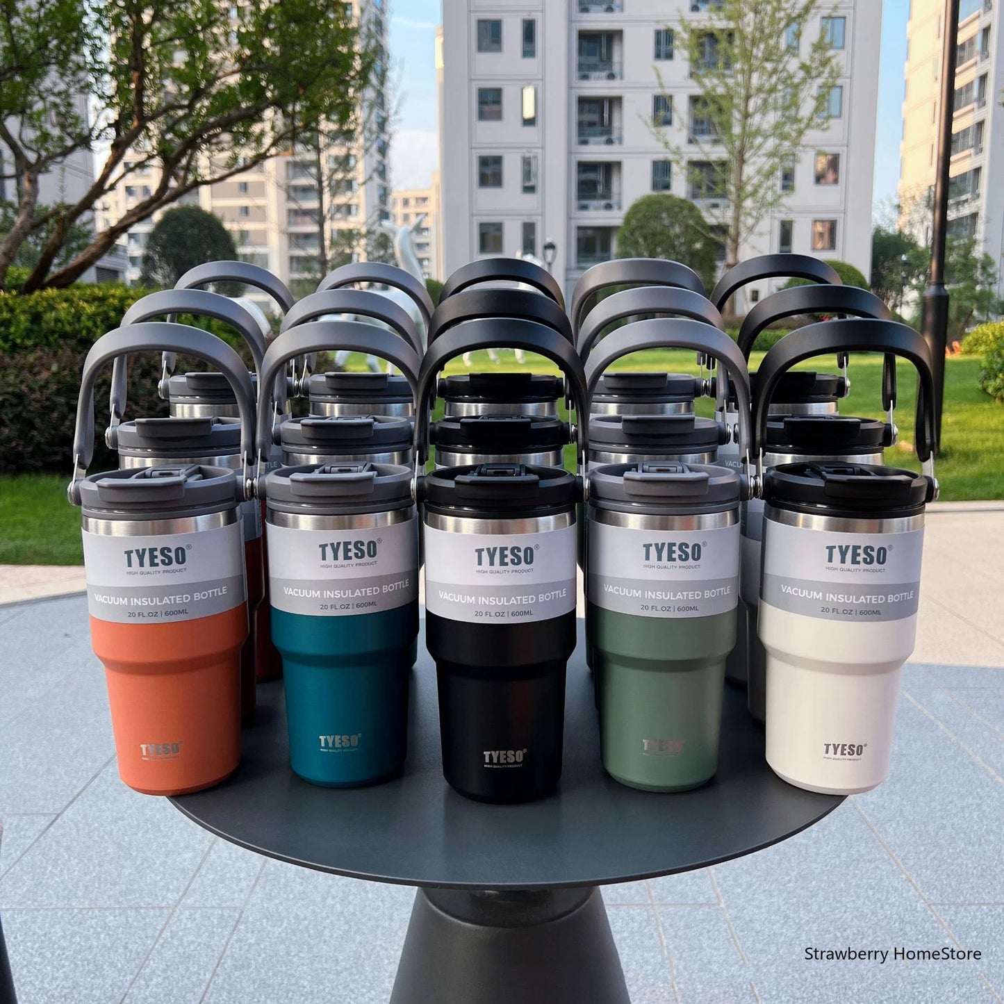 TYESO Stainless Steel Double-layer Coffee Cup Cold And Hot Car Mug Vacuum Flask Travel Thermos Bottle Portable Car Water Bottle