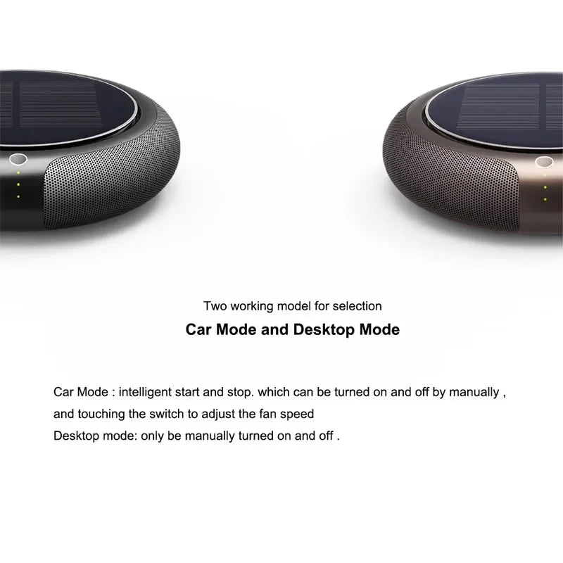New Air Purifier Solar Charging Car Ionizer HEPA Filter Ion Deodorant Air Fresh Usb Ozone Generator Vehicle Electric Home Gift