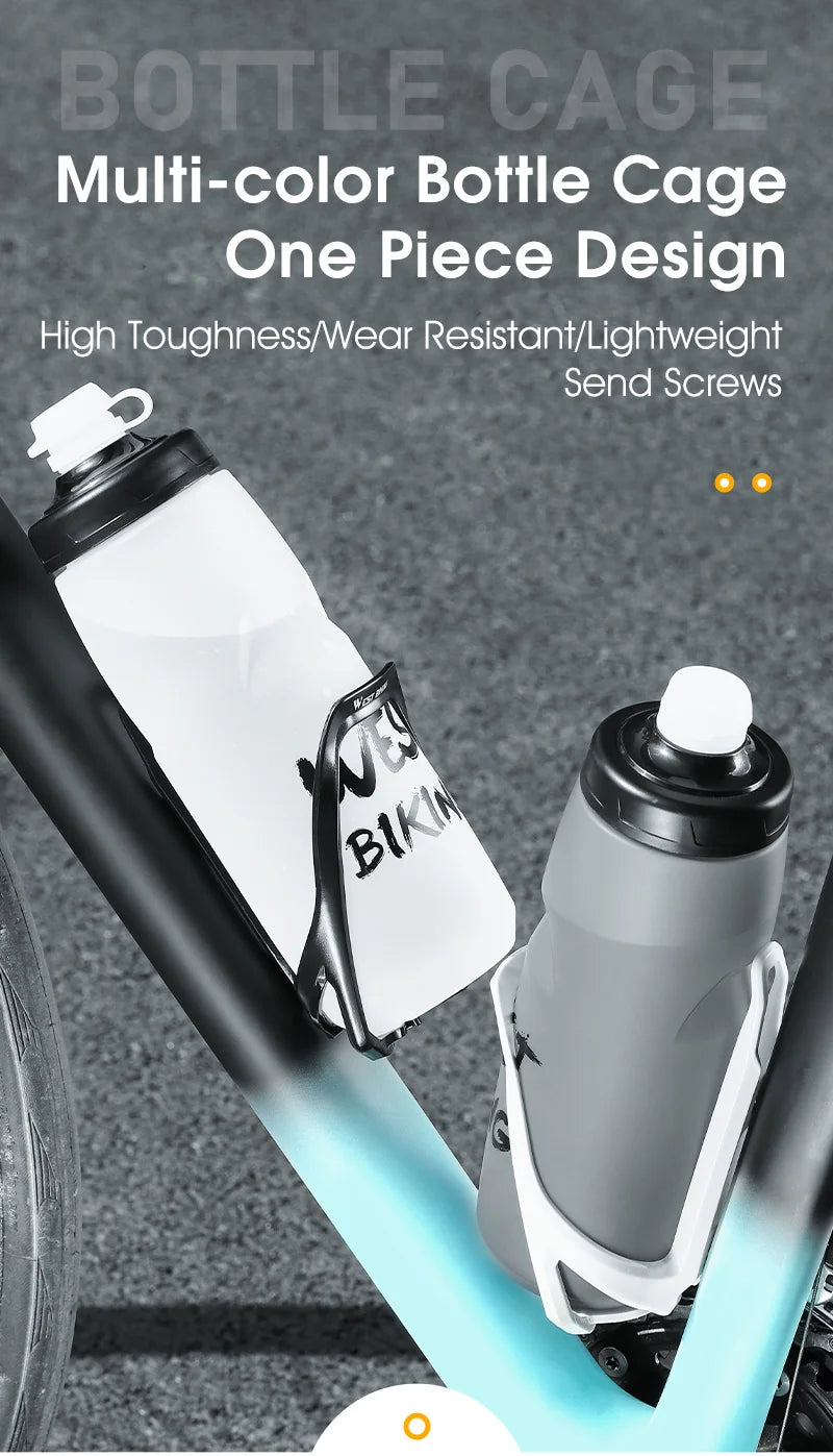 WEST BIKING Cycling Water Bottle Cage Multicolor Bottle Bracket Lightweight One-piece MTB Road Bike Bottle Cage Drink Cup Stand
