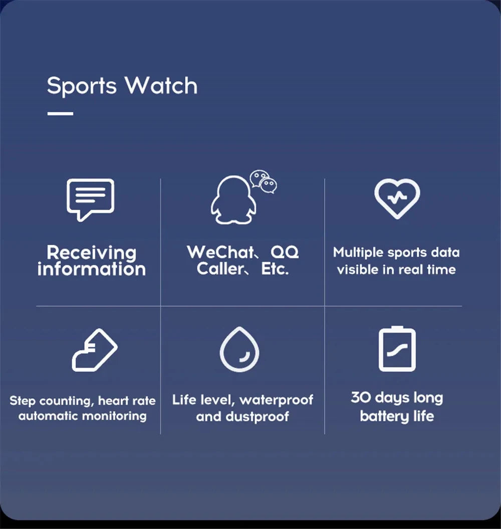 Multifunction Smart Watch For Men Women Kids Message Remind Music Control Sport Step Calories D13 Smartwatch Alarm Clock