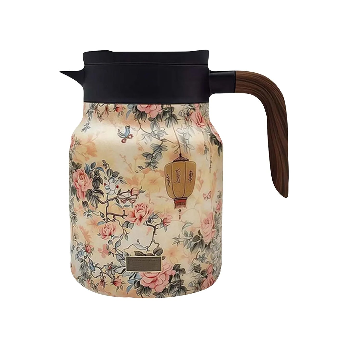 Vintage Floral Pattern Tea Thermos – Built-In Infuser 800/1000ml Floral Tea Kettle Stewed Teapot Tea Separation Water Bottle