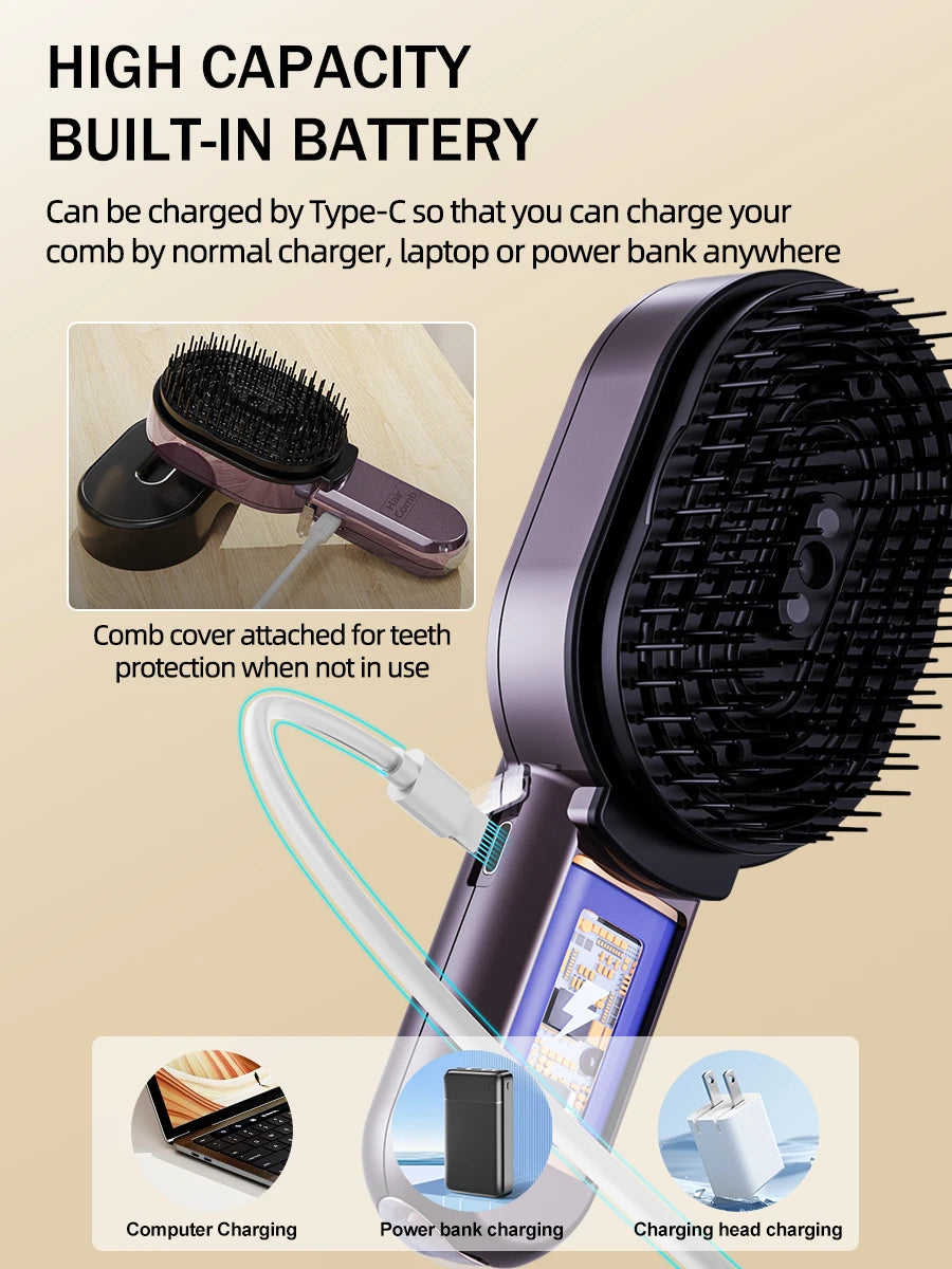 4in1 NIR Massage Comb Essential Hair Oil Applicator Bomb Included Head Spa Relaxation Treatment Plasma Photon Hair Comb Massager