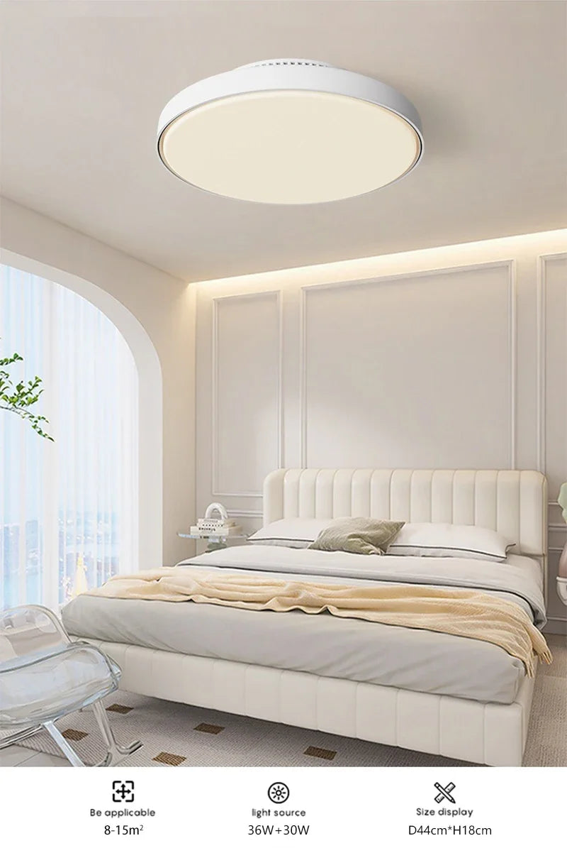 Modern LED Ceiling Fan Lights Invisible Leaf Less Low Decibel Remote Dimming Fan Lights Bedroom Living Room Home Electric Fan