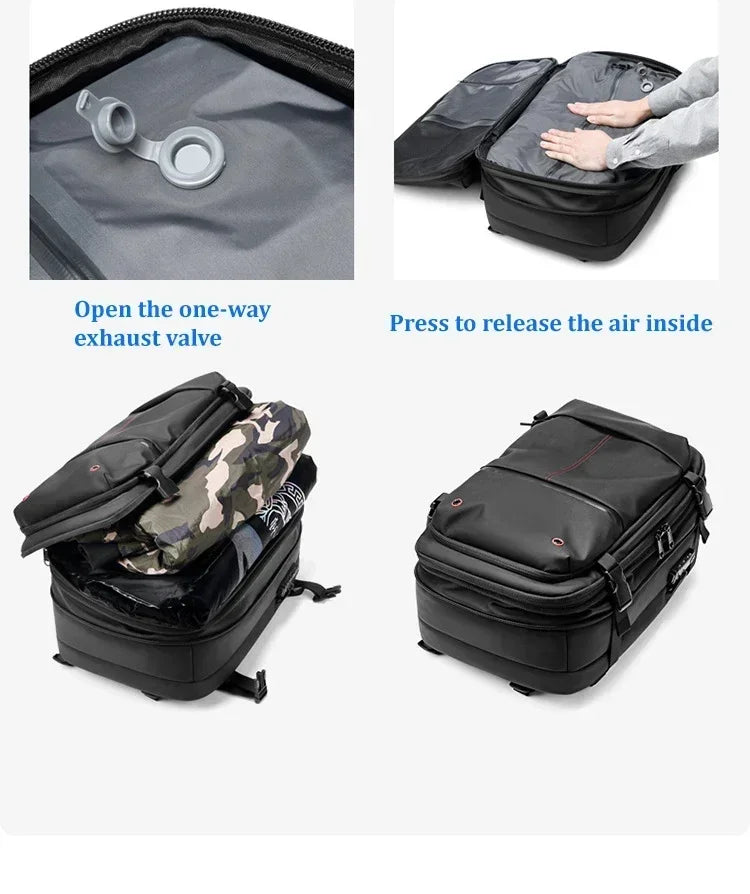 Travel Men 17 Inch Laptop Backpack Vacuum Compression Backpack Business Large Capacity School Backpack Expand Outdoor