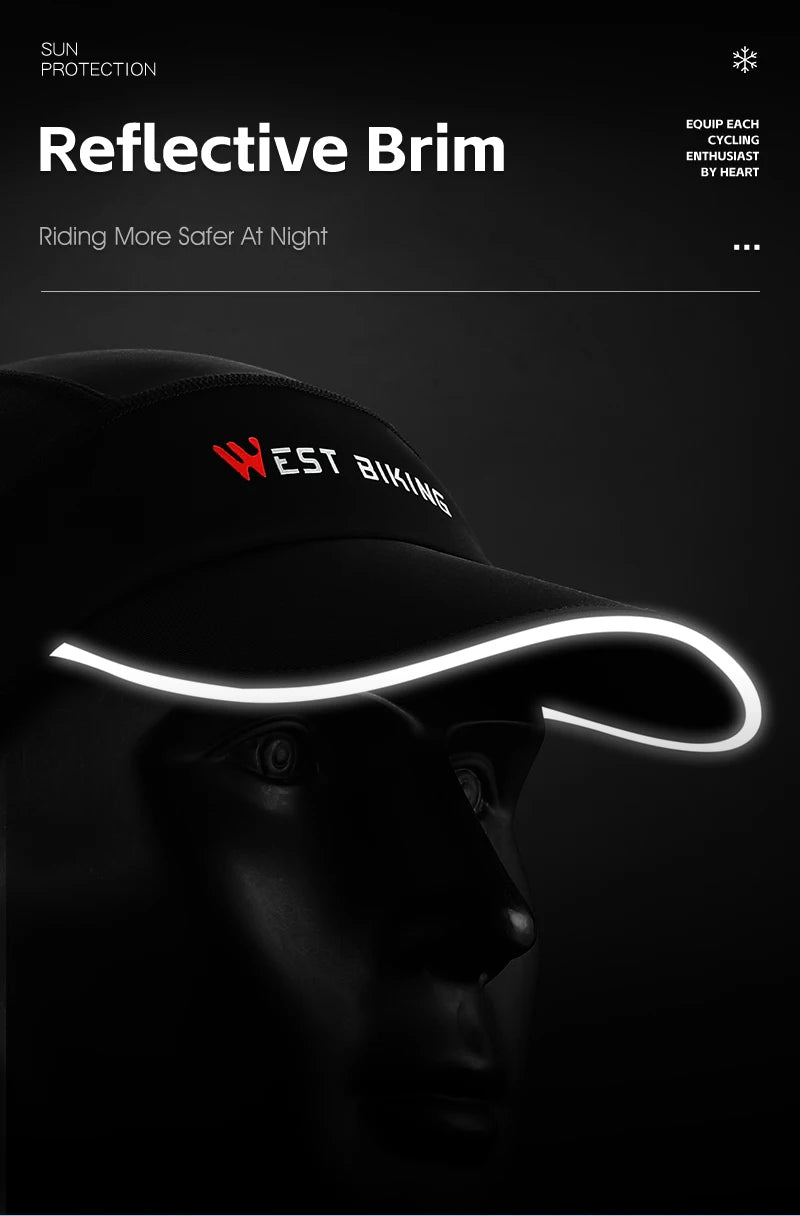 WEST BIKING Cycling Cap With Brim Sun Protection Summer Breathable Sports Quick Dry Bicycle Hat Men Bike Headwear Gorra Ciclismo