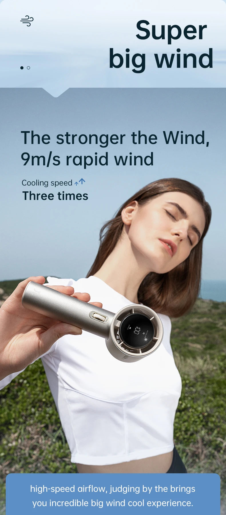 JISULIFE Portable Hand Fan , 100 Wind Speeds, Mini Bladeless Handheld Fan, USB Rechargeable Personal Fans, Electric Eyelash Fan
